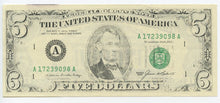 U.S. Federal Reserve Note $5, 1985