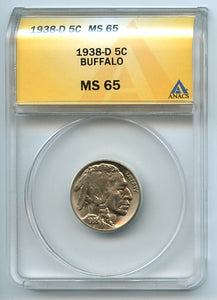 1938-D, 5 Cent, MS 65